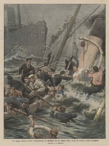 An Italian Steamer Violently Hit and Sunk by a Belgian Steamer Loaded with Coal Near Cartagena